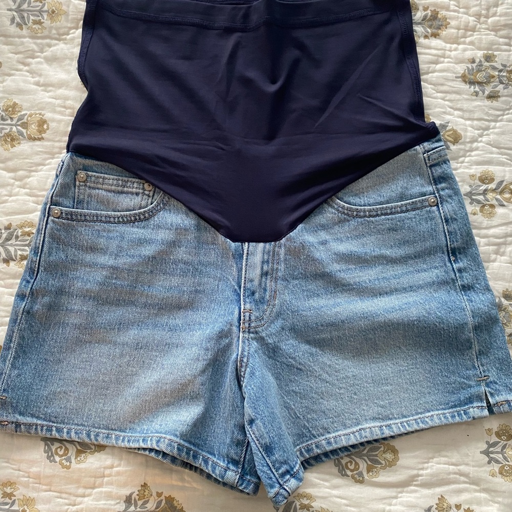 Brand New PinkBlush Denim Maternity Shorts